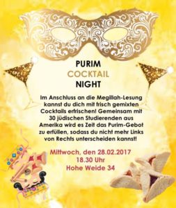 Purim-Cocktailparty @ Synagoge Hohe Weide, Hamburg